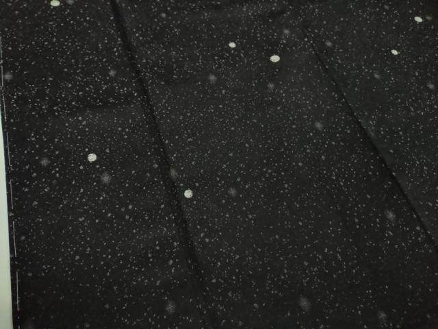 平和屋着物●極上　お召　丸文　黒地　銀糸　逸品　未使用　DZAB4670kh6