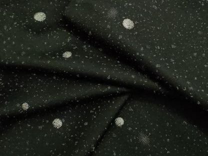 平和屋着物●極上　お召　丸文　黒地　銀糸　逸品　未使用　DZAB4670kh6