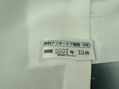 平和屋着物●極上　お召　丸文　黒地　銀糸　逸品　未使用　DZAB4670kh6