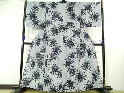 平和屋着物∴極上　夏物　浴衣　綿絽　乱菊　逸品　未使用　DZAB4671kh6