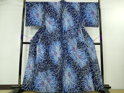 平和屋着物∴極上 夏物 浴衣 有松鳴海絞り 乱菊 暈し染め 綿 逸品 DZAB4672kh6