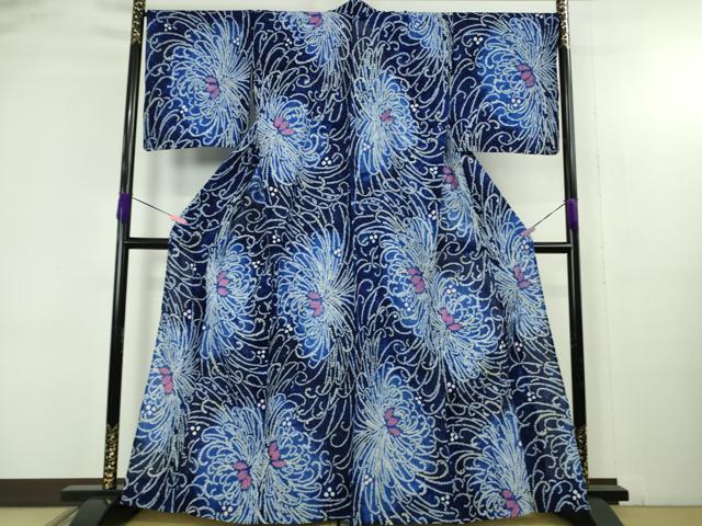 平和屋着物∴極上 夏物 浴衣 有松鳴海絞り 乱菊 暈し染め 綿 逸品 DZAB4672kh6