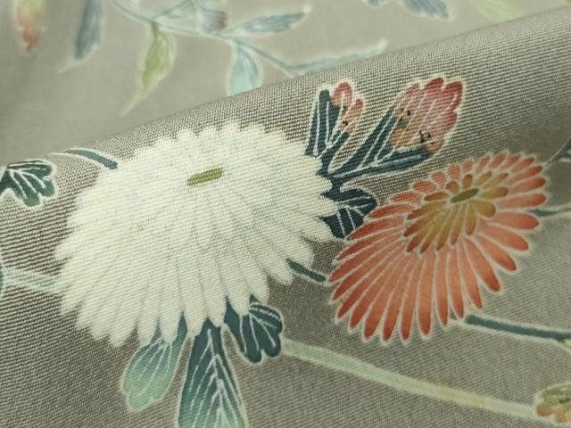平和屋本店●極上　京友禅の人間国宝　上野為二　訪問着　舞蝶枝菊文　暈し染め　逸品　DZAB4678kh6