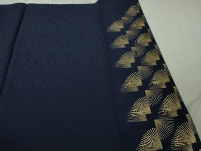 平和屋本店●極上　 金彩友禅　卓越技能者・名工・和田光正　訪問着　松葉　鉄紺色地　暈し染め　金銀彩　逸品　DZAB4681kh6
