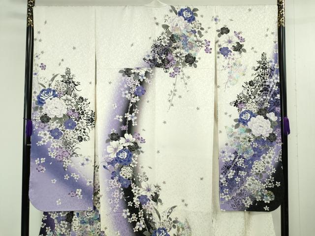 平和屋着物●極上　振袖　舞蝶花文　暈し染め　金銀彩　金通し地　逸品　DZAB4685kh6
