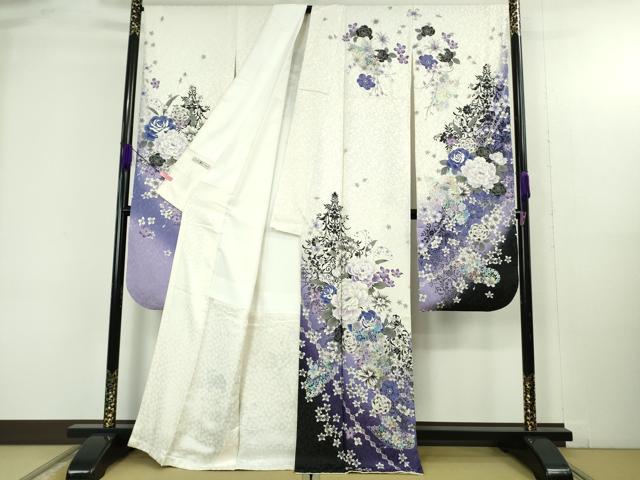 平和屋着物●極上　振袖　舞蝶花文　暈し染め　金銀彩　金通し地　逸品　DZAB4685kh6