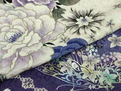平和屋着物●極上　振袖　舞蝶花文　暈し染め　金銀彩　金通し地　逸品　DZAB4685kh6