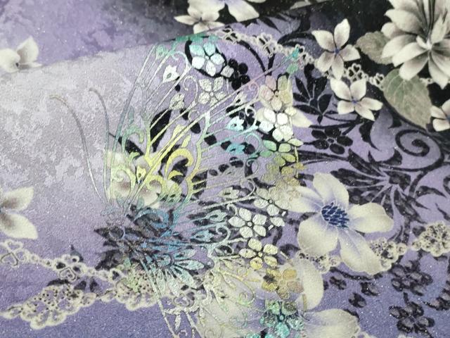 平和屋着物●極上　振袖　舞蝶花文　暈し染め　金銀彩　金通し地　逸品　DZAB4685kh6