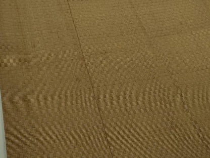 平和屋本店∞極上　山下八百子　本場黄八丈　市松綾織　道中着　ロング丈　単衣　逸品　DZAB4692kh6