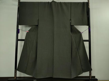 平和屋本店●極上　男性　銀座もとじ　お召　キングサイズ　羊羹色　逸品　DZAB4694kh6