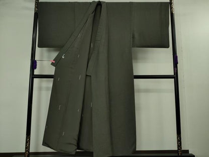 平和屋本店●極上　男性　銀座もとじ　お召　キングサイズ　羊羹色　逸品　DZAB4694kh6