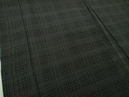 平和屋本店∞極上　男性　長羽織　格子　黒地　羽裏・ピアノ　バイオリン　楽器　逸品　DZAB4699kh6