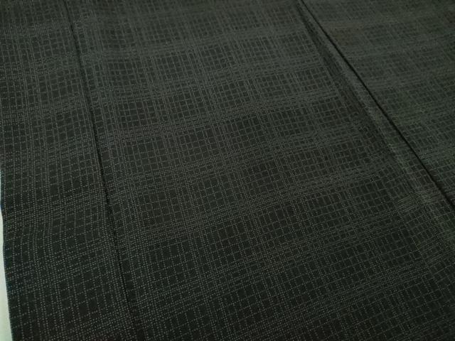 平和屋本店∞極上　男性　長羽織　格子　黒地　羽裏・ピアノ　バイオリン　楽器　逸品　DZAB4699kh6