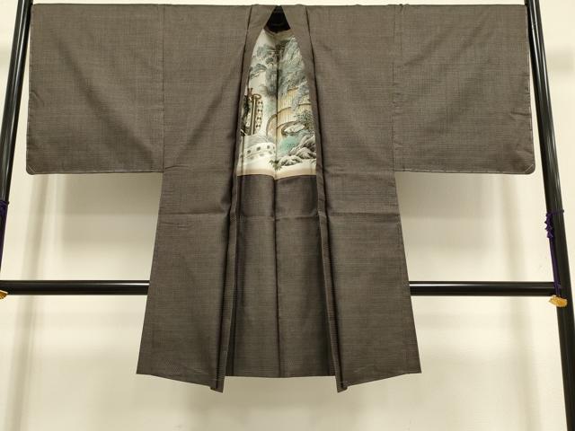 平和屋着物●極上　男性 本場大島紬 アンサンブル 長襦袢(無双仕立て)・長羽織セット 100亀甲 総詰め 証紙付き　逸品　未使用　DZAB4704kh6