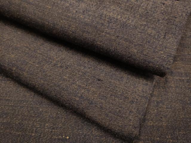 平和屋着物●極上　男性　紬　アンサンブル　色無地　濃い黒鳶色　逸品　DZAB4705kh6
