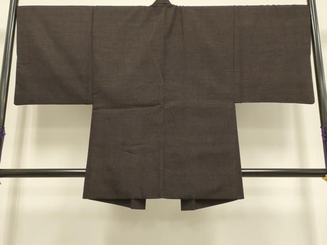 平和屋着物●極上　男性　紬　アンサンブル　色無地　濃い黒鳶色　逸品　DZAB4705kh6