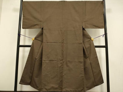 平和屋着物●極上　男性　紬　アンサンブル　長羽織　色無地　憲法色　逸品　未使用　DZAB4706kh6