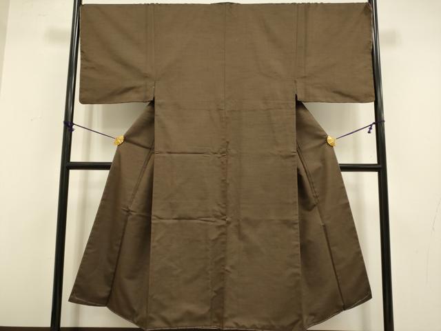 平和屋着物●極上　男性　紬　アンサンブル　長羽織　色無地　憲法色　逸品　未使用　DZAB4706kh6