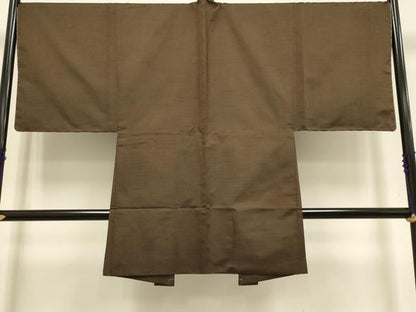 平和屋着物●極上　男性　紬　アンサンブル　長羽織　色無地　憲法色　逸品　未使用　DZAB4706kh6