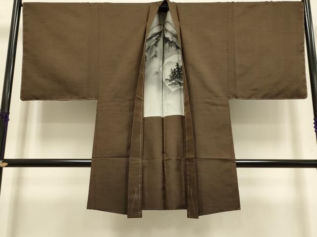 平和屋着物●極上　男性　紬　アンサンブル　長羽織　色無地　憲法色　逸品　未使用　DZAB4706kh6