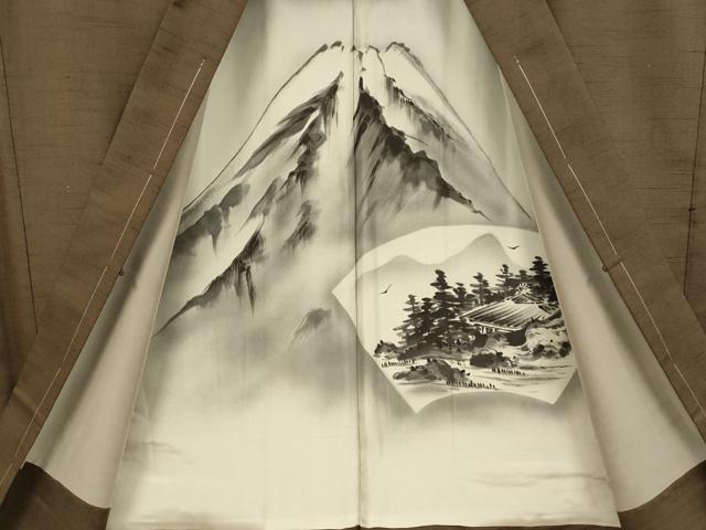 平和屋着物●極上　男性　紬　アンサンブル　長羽織　色無地　憲法色　逸品　未使用　DZAB4706kh6