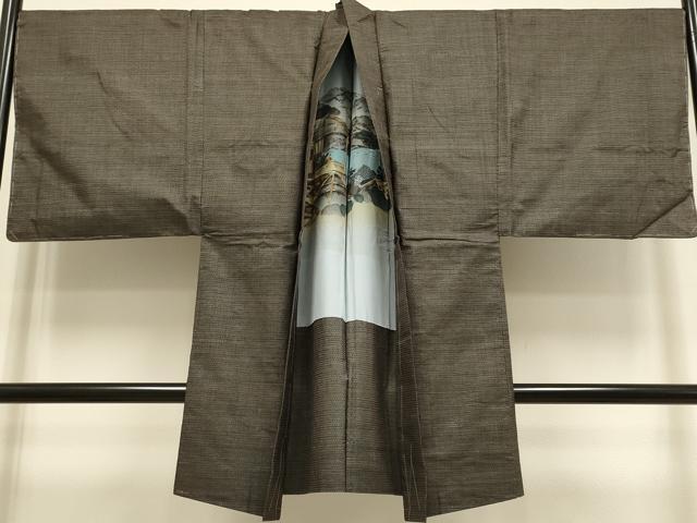 平和屋着物●極上 男性 本場大島紬 アンサンブル キングサイズ 長襦袢・長羽織セット 100亀甲 総詰め やまと誂製 逸品 未使用　DZAB4708kh6