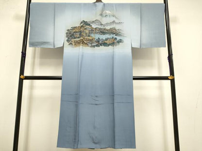 平和屋着物●極上 男性 本場大島紬 アンサンブル キングサイズ 長襦袢・長羽織セット 100亀甲 総詰め やまと誂製 逸品 未使用　DZAB4708kh6