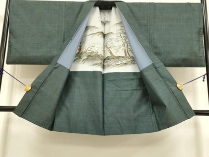 平和屋着物●極上　男性　本場大島紬　アンサンブル　長羽織　100亀甲　総詰め　逸品　DZAB4720kh6