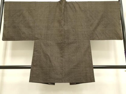 平和屋本店●希少　男性　本場結城紬　重要無形文化財　アンサンブル　長羽織　160亀甲　総詰め　羽裏・猪　証紙付き　逸品　DZAB4723kh6