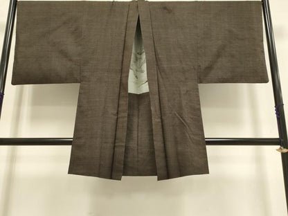 平和屋本店●希少　男性　本場結城紬　重要無形文化財　アンサンブル　長羽織　160亀甲　総詰め　羽裏・猪　証紙付き　逸品　DZAB4723kh6