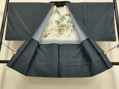平和屋着物●極上　男性　本場大島紬　アンサンブル　長羽織　逸品　未使用　DZAB4725kh6