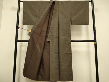 平和屋着物●極上　男性　本場大島紬　アンサンブル　長羽織　羽裏・雷神　逸品　DZAB4729kh6