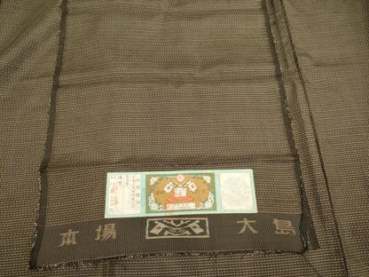 平和屋着物●極上　男性　本場大島紬　アンサンブル　長羽織　羽裏・雷神　逸品　DZAB4729kh6