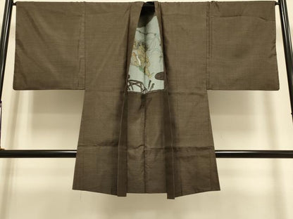 平和屋着物●極上　男性　本場大島紬　アンサンブル　長羽織　羽裏・雷神　逸品　DZAB4729kh6