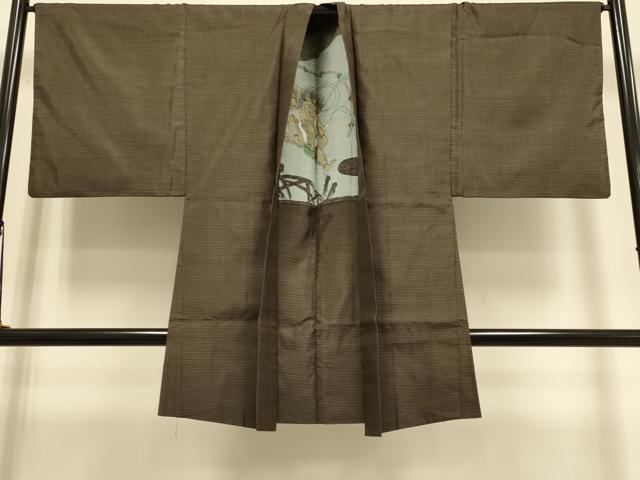 平和屋着物●極上　男性　本場大島紬　アンサンブル　長羽織　羽裏・雷神　逸品　DZAB4729kh6