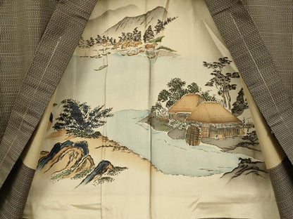 平和屋着物●極上　男性　本場大島紬　アンサンブル　証紙付き　逸品　DZAB4733kh6
