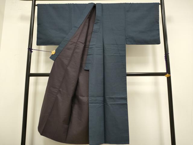 平和屋着物●極上　男性　お召　アンサンブル　キングサイズ　長羽織　羽裏・虎　逸品　DZAB4734kh6