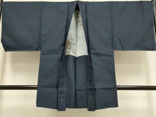 平和屋着物●極上　男性　お召　アンサンブル　キングサイズ　長羽織　羽裏・虎　逸品　DZAB4734kh6