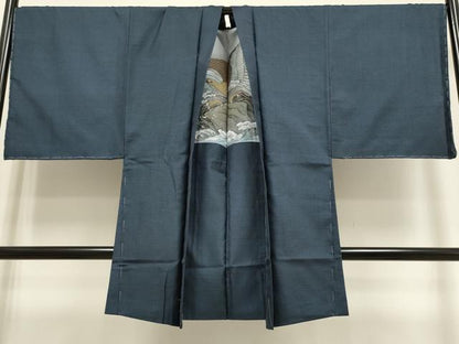 平和屋着物●極上　男性　本場大島紬　アンサンブル　長襦袢(袷)・長羽織セット　100亀甲　総詰め　羽裏・鷹　逸品　未使用　DZAB4735kh6