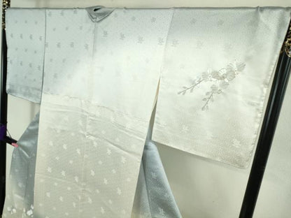 平和屋本店●極上　訪問着　総刺繍　胡蝶蘭　暈し染め　金銀糸　ロング丈　逸品　DZAB4740kh6