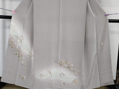 平和屋着物●極上　本加賀友禅作家　松井眞夫　色留袖　鳥獣戯画　薄梅鼠色地　逸品　未使用　DZAB4742kh6