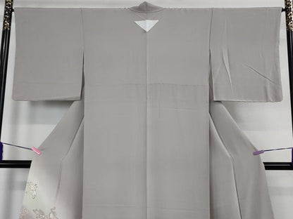 平和屋着物●極上　本加賀友禅作家　松井眞夫　色留袖　鳥獣戯画　薄梅鼠色地　逸品　未使用　DZAB4742kh6