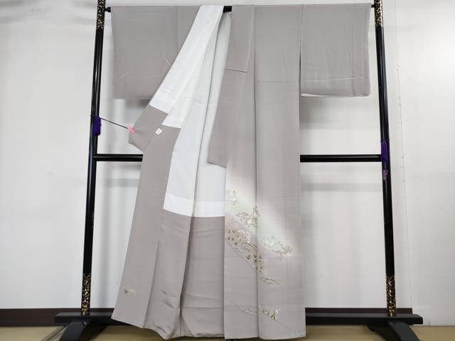 平和屋着物●極上　本加賀友禅作家　松井眞夫　色留袖　鳥獣戯画　薄梅鼠色地　逸品　未使用　DZAB4742kh6
