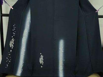 平和屋着物●極上　訪問着　背抜き仕立て　総刺繍　吉祥笹花文　暈し染め　金銀糸　逸品　DZAB4746kh6