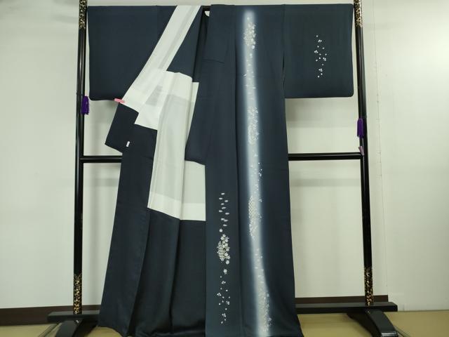 平和屋着物●極上　訪問着　背抜き仕立て　総刺繍　吉祥笹花文　暈し染め　金銀糸　逸品　DZAB4746kh6