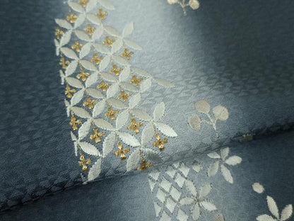 平和屋着物●極上　訪問着　背抜き仕立て　総刺繍　吉祥笹花文　暈し染め　金銀糸　逸品　DZAB4746kh6