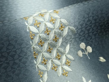 平和屋着物●極上　訪問着　背抜き仕立て　総刺繍　吉祥笹花文　暈し染め　金銀糸　逸品　DZAB4746kh6
