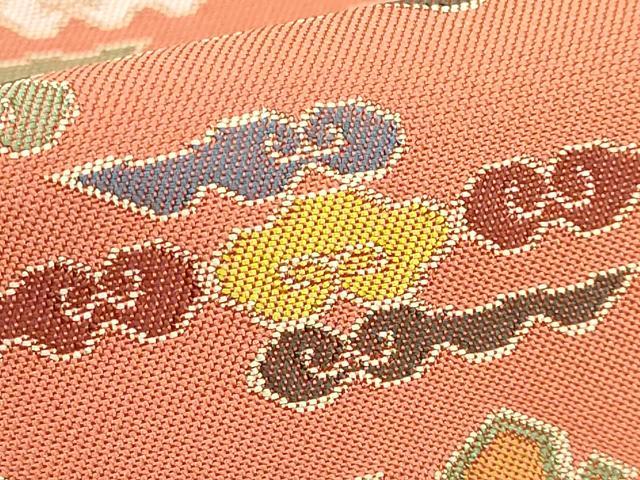 平和屋着物●極上　龍村晋謹製　全通柄袋帯　有栖川龍鳳錦　濃い宍色地　上代71万　紙タグ付き　逸品　DZAB4772kh6
