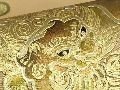 平和屋着物●極上　太鼓柄袋帯　螺鈿　唐獅子　金彩　逸品　DZAB4777kh6