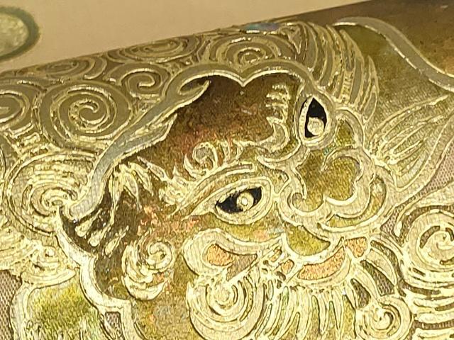 平和屋着物●極上　太鼓柄袋帯　螺鈿　唐獅子　金彩　逸品　DZAB4777kh6